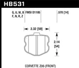 Hawk 2008 Chevrolet Corvette 7.0L 427 Limited Edition Z06 (Incl.Shims Pins) Front ER-1 Brake Pads