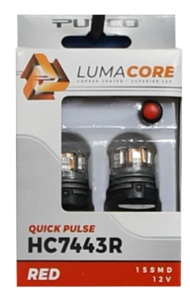 Putco LumaCore 7443 Red - Pair with 3 Strobe and Bright Stop Function