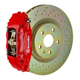 Brembo 82-89 6-Series Front GT BBK 4 Piston Cast 2pc 332x32 1pc Rotor Drilled-Red