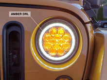 Load image into Gallery viewer, Raxiom 97-18 Jeep Wrangler TJ/JK Axial Spider LED Headlight w/ Amber DRL- Chrome Hsng (Clear Lens)