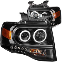 Load image into Gallery viewer, ANZO 2007-2014 Ford Expedition Projector Headlights w/ Halo Black