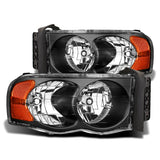 Raxiom 02-05 Dodge RAM 1500 Crystal Headlights- Black Housing (Clear Lens)