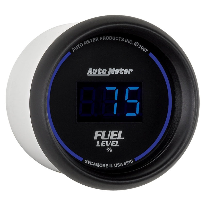 Autometer Cobalt Digital 52.4mm Black Programmable Empty-Full Range Fuel Level Gauge