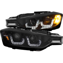 Load image into Gallery viewer, ANZO 2012-2015 BMW 3 Series Projector Headlights w/ U-Bar Black