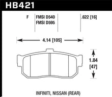 Load image into Gallery viewer, Hawk 92-98 Maxima / 93-01 Altima / 00 Infiniti I30 / 91-96 G20 / 99-01 G20 HPS Street Rear Brake Pad