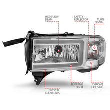 Load image into Gallery viewer, ANZO 94-02 Dodge RAM Crystal Headlight - w/ Light Bar Chrome Housing