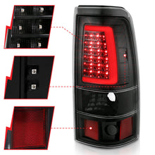 Load image into Gallery viewer, ANZO 2003-2006 Chevy Silverado 1500 LED Taillights Plank Style Black w/Clear Lens