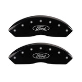 MGP Front set 2 Caliper Covers Engraved Front Oval logo/Ford Black finish silver ch