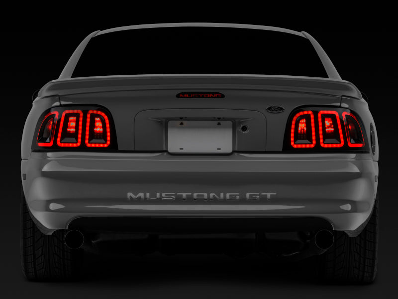 Raxiom 96-98 Ford Mustang Icon LED Tail Lights- Black Housing (Smoked Lens)