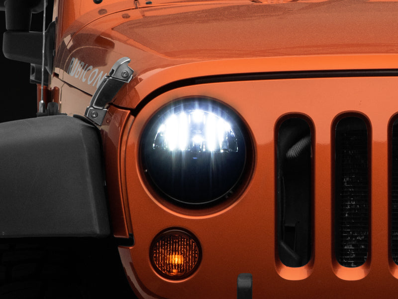 Raxiom 97-18 Jeep Wrangler TJ/JK Axial Series LED Headlights- Black Housing (Clear Lens)