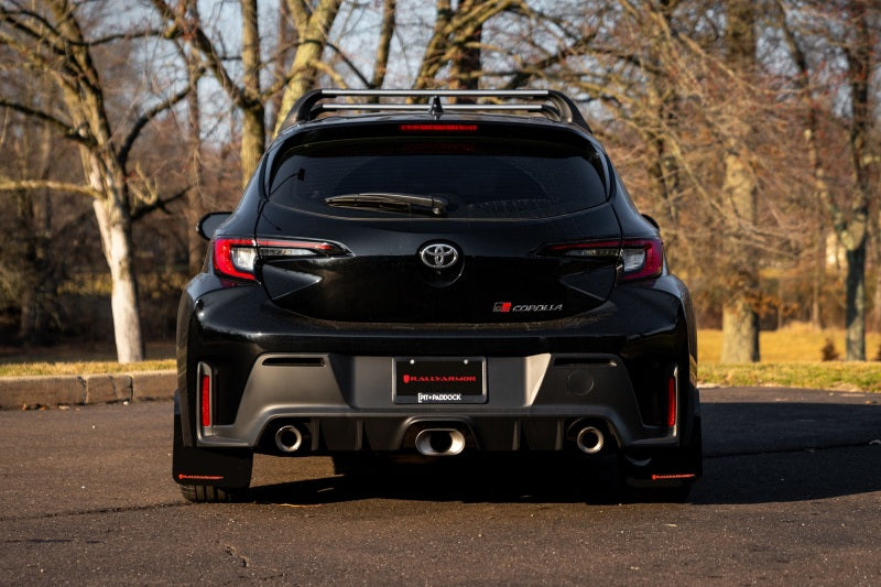 Rally Armor 23-24 Toyota GR Corolla Black UR Mud Flap w/White Logo