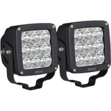 Westin Axis LED Auxiliary Light 4.5 inch x 4.5 inch Square Flood w/3W Osram (Set of 2) - Black