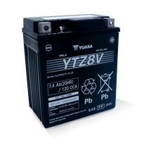 Load image into Gallery viewer, Yuasa YTZ8V Maintenance Free AGM 12 Volt Battery