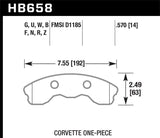 Hawk 06-13 Chevrolet Corvette Z06 DTC-30 Race Front Brake Pads (One Piece)