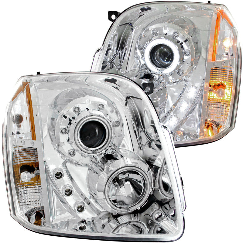 Halo Projector Headlights for 2007-2014 GMC Yukon by ANZO - Chrome (CCFL)