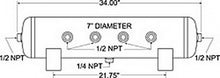 Load image into Gallery viewer, Firestone Air Tank 5 Gallon 7in. x 34in. (6) 1/2in. NPT Ports 150 PSI Max - Black (WR17609248)