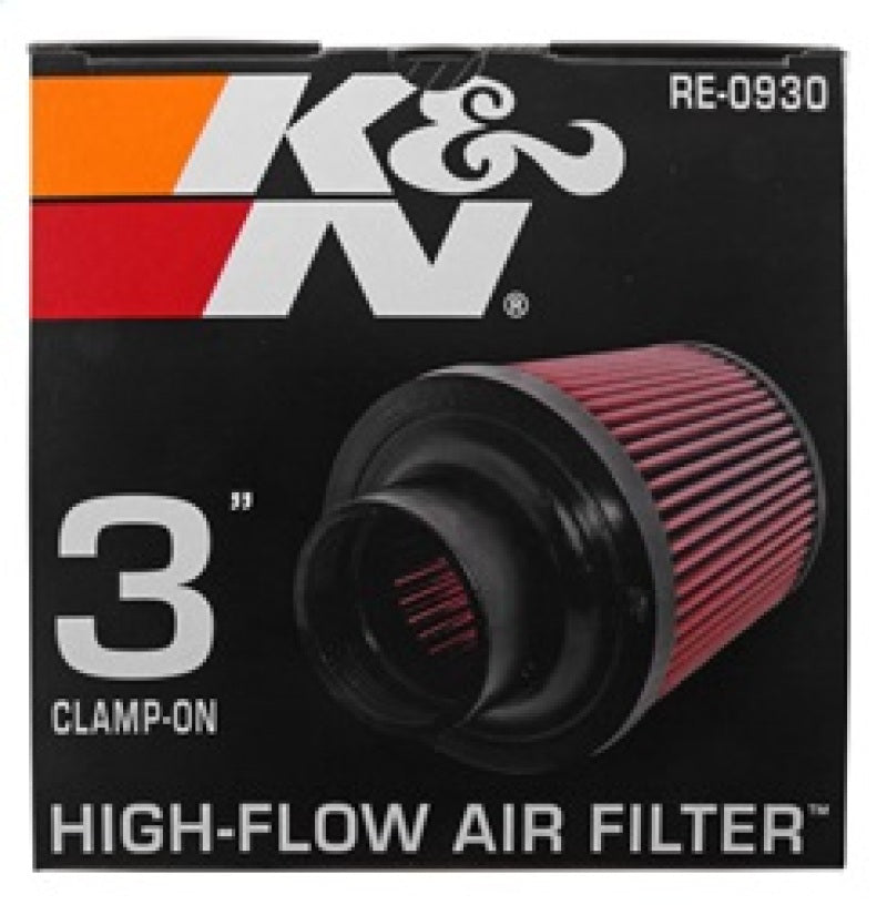 K&N Universal Rubber Filter - Round Tapered 6in Base OD x 3in Flange ID x 6in H