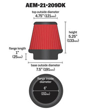 Load image into Gallery viewer, AEM 6 in x 5 in Dryflow Conical Air Filter