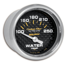 Load image into Gallery viewer, Autometer Carbon Fiber 52mm 100-250 Deg F Electronic Water Temp Gauge