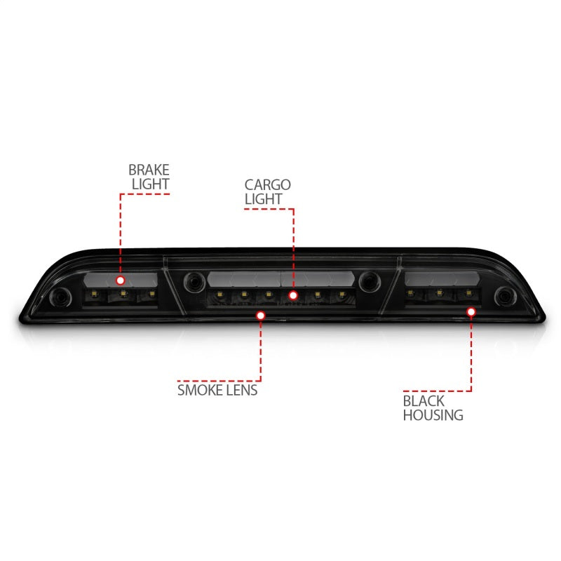 ANZO 15-20 Ford F-150 - F-450 LED Third Brake Light - Black Housing/Smoke Lens