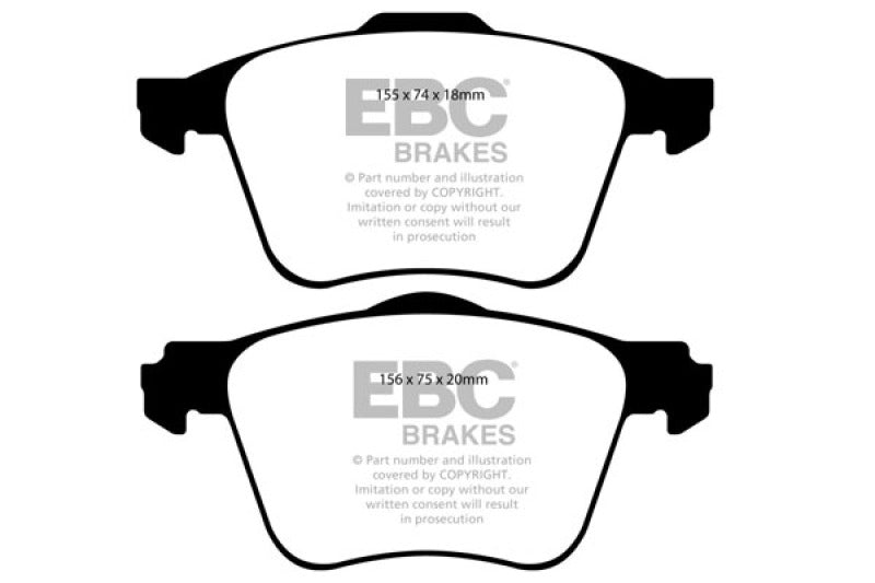 EBC 11+ Volvo S60 2.5 Turbo T5 (315mm Front Rotors) Yellowstuff Front Brake Pads