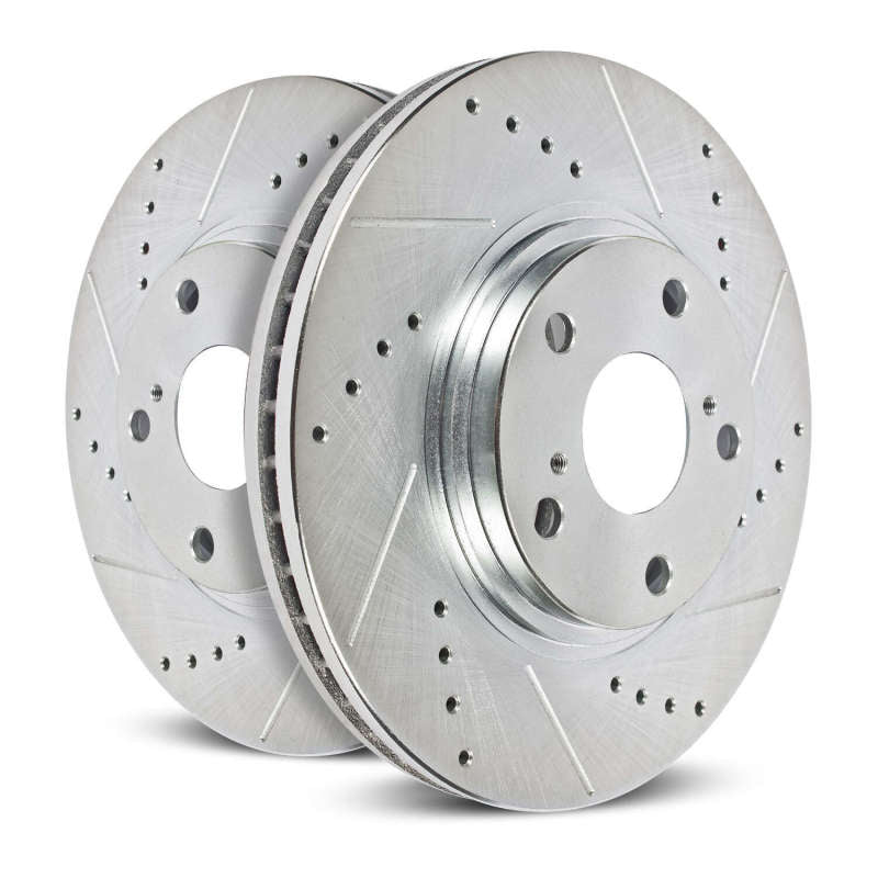 Power Stop 03-06 Mitsubishi Lancer Front Evolution Drilled & Slotted Rotors - Pair