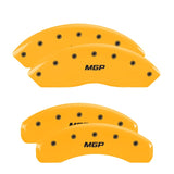 MGP 4 Caliper Covers Engraved Front & Rear MGP Yellow Finish Black Char 2008 Ford Explorer