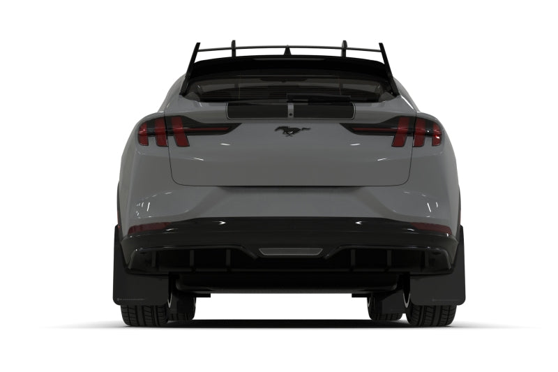 Rally Armor 2021-25 Ford Mach-E Rally Edition Black UR Mud Flap Metallic Black Logo