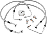 Twin Power 08-13 FLHR FLHT FLT Non ABS Models Stainless Steel Dot Brake Line Kit Front Stock Length