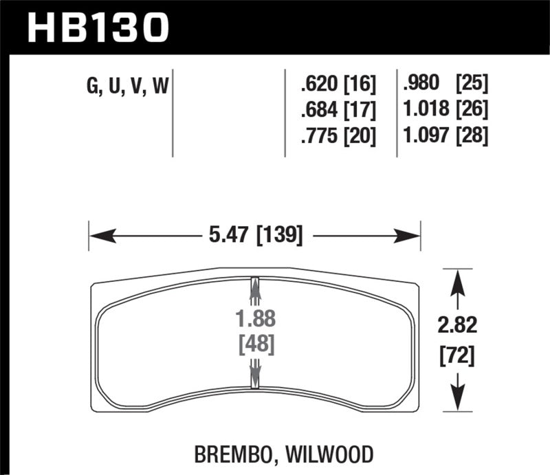 Hawk Brembo X9 060 71/74 / Brembo XA4 D3 01/04 / Wilwood Integra IP Racing DTC-70 Brake Pads