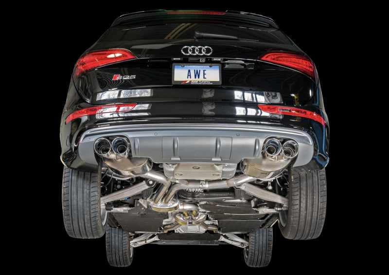 AWE Tuning Audi 8R SQ5 Touring Edition Exhaust - Quad Outlet Chrome Silver Tips