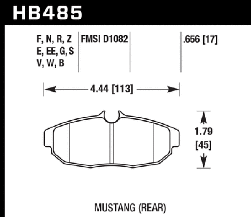 Hawk 05-14 Ford Mustang Rear ER-1 Brake Pad Set