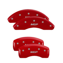 Load image into Gallery viewer, MGP 4 Caliper Covers Engraved Front &amp; Rear Denali Red finish silver ch