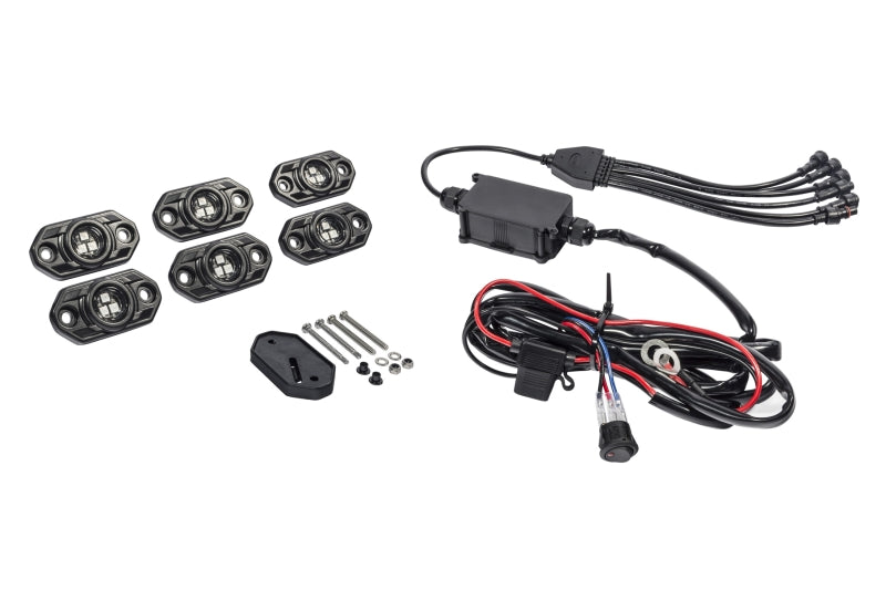 KC HiLiTES C-Series RGB LED Rock Light Kit (Incl. Wiring) - Set of 6