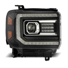 Load image into Gallery viewer, AlphaRex 14-18 GMC Sierra LUXX LED Proj Headlights Plank Style Black w/Activ Light/Seq Signal/DRL