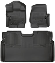 Load image into Gallery viewer, Husky Liners 15-23 Ford F-150 SuperCrew Weatherbeater Black Front &amp; 2nd Seat Floor Liners