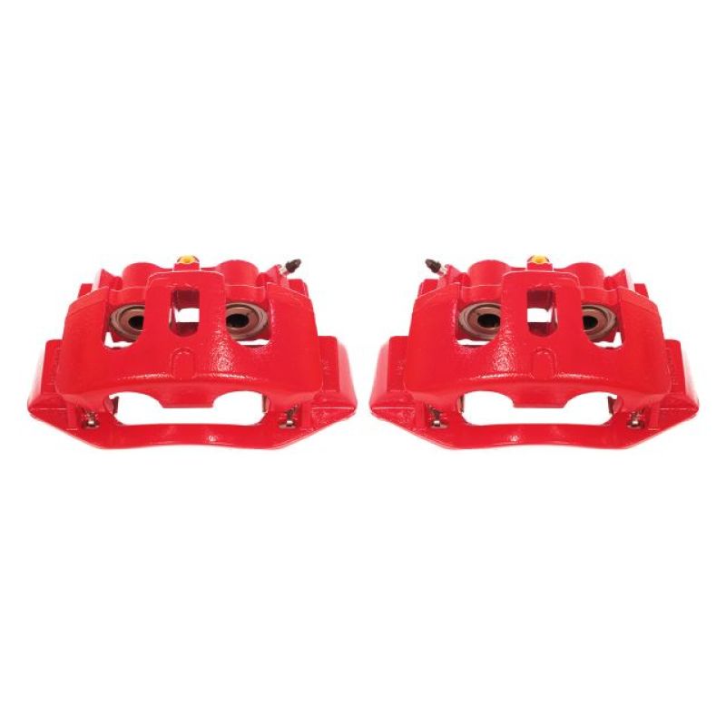 Power Stop 11-19 Chevrolet Silverado 2500 HD Rear Red Calipers w/Brackets - Pair