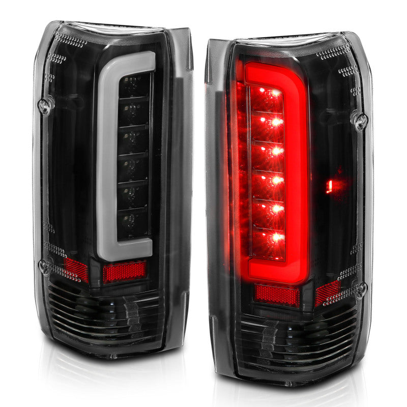 ANZO 1987-1996 Ford F-150 LED Taillights Black Housing Clear Lens (Pair)