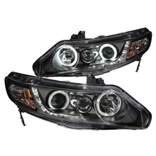 Load image into Gallery viewer, ANZO 2006-2011 Honda Civic Projector Headlights w/ Halo Black (CCFL)