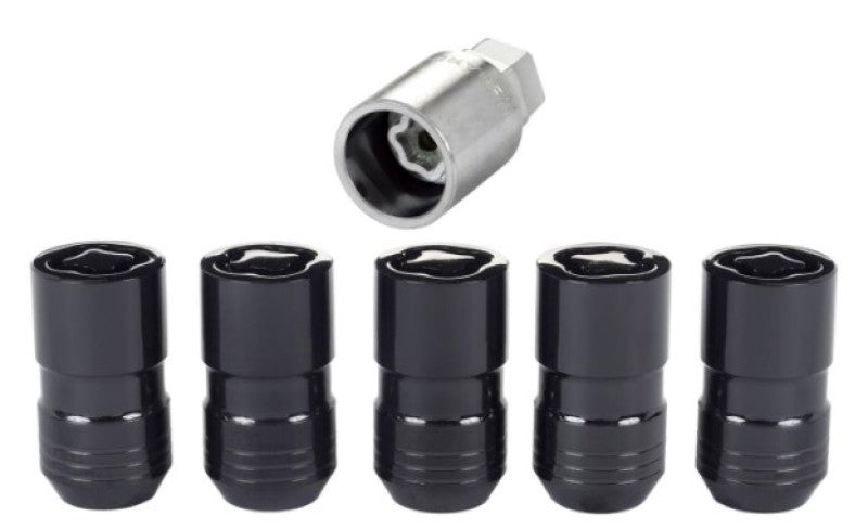 McGard Wheel Lock Nut Set - 5pk. (Cone Seat) M14X1.5 / 22mm Hex / 1.639in OAL - Black