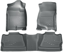 Load image into Gallery viewer, Husky Liners 07-12 Chevy Silverado/GMC Sierra Crew Cab WeatherBeater Combo Gray Floor Liners