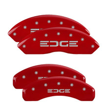 Load image into Gallery viewer, MGP 4 Caliper Covers Engraved Front &amp; Rear Edge Red finish silver ch