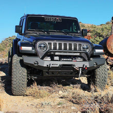 Load image into Gallery viewer, Westin 18-19 Jeep Wrangler JL WJ2 Full Width Front Bumper w/Bull Bar Textured Black