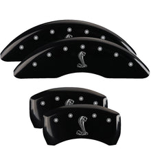 Load image into Gallery viewer, MGP 4 Caliper Covers Engraved Front &amp; Rear Tiffany Snake Black finish silver ch