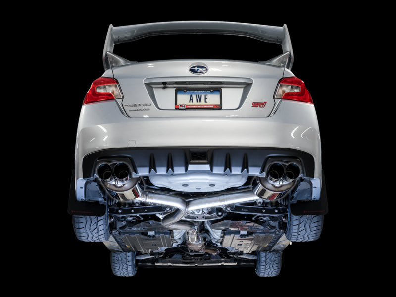 AWE Tuning Subaru STI VA / WRX GV / STI GV Sedan Touring Edition Exhaust - Diamond Black Tip (102mm)