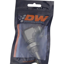 Load image into Gallery viewer, DeatschWerks 8AN Male Flare To 5/16in. Male Barb Bulkhead Adapter 90-Degree (Incl. Nut)