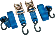 Load image into Gallery viewer, BikeMaster 2x84in Ratchet Tiedown Pair - Blue