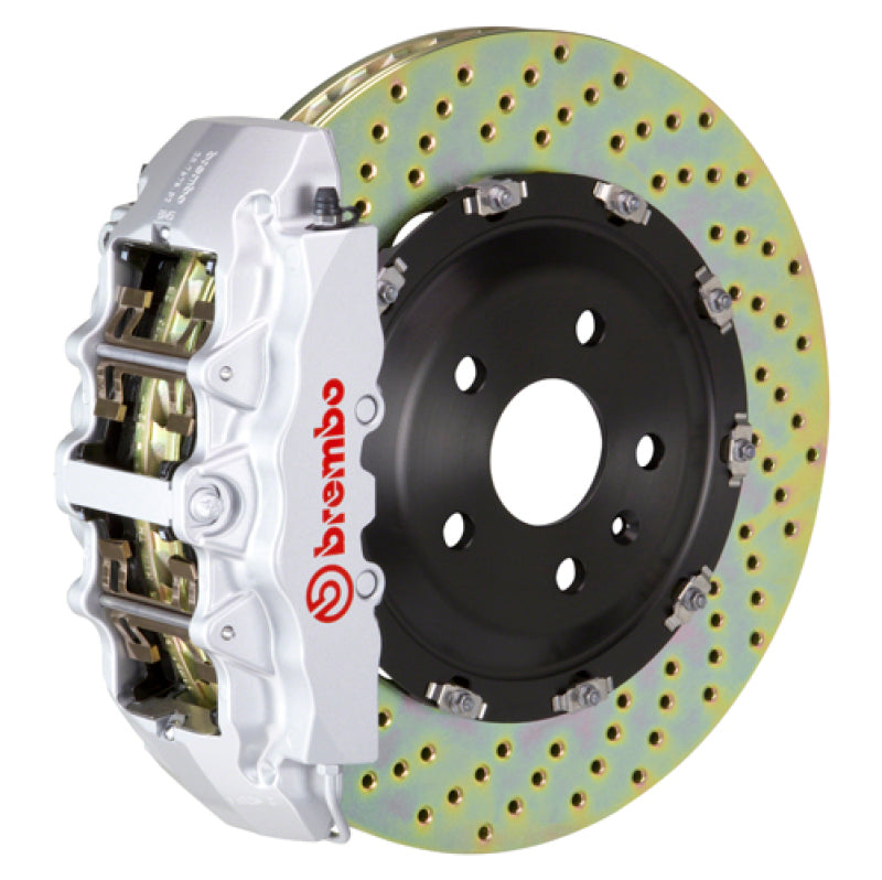 Brembo 09-15 GLK Front GT BBK 8 Piston Cast 380x34 2pc Rotor Drilled-Silver