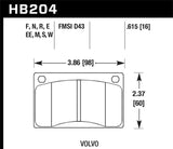 Hawk 90-93 Volvo 240 2.3L Base Front ER-1 Brake Pads