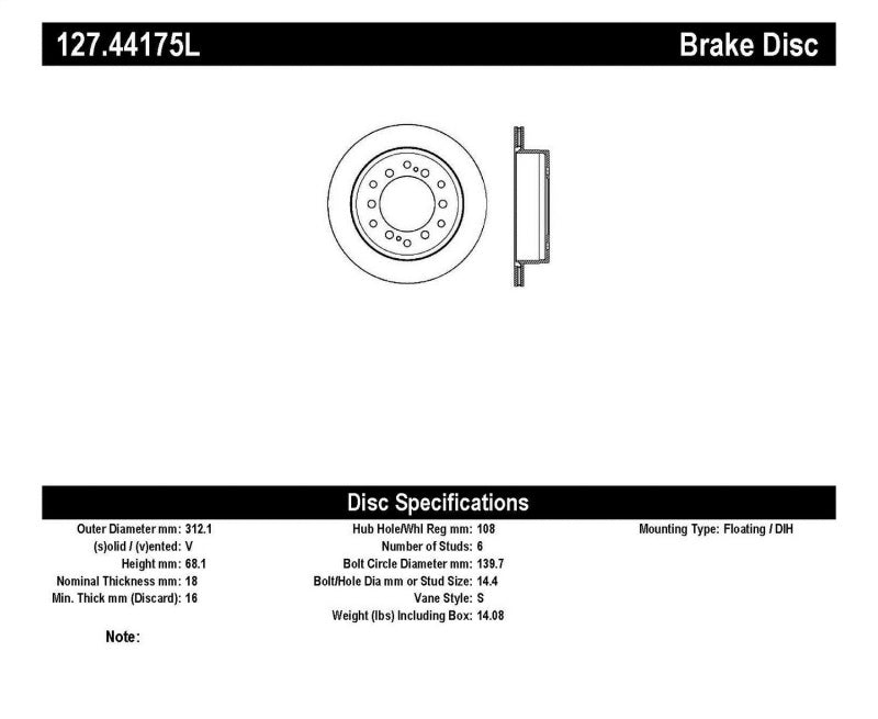 StopTech Slotted & Drilled Sport Brake Rotor